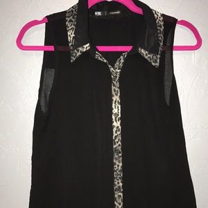Maurice's leopard print trim top